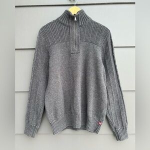 Banana Republic Dark Gray Heritage Knit - 1/4 zip turtleneck - Cotton - M